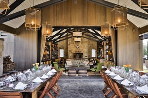 Nomad Dinner for 20 people set up at Stewart Cellars